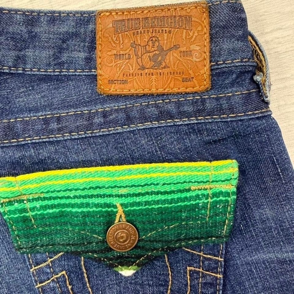 True Religion Billy Baja Jeans 26 Low Rise Bootcut Flap Pocket Y2K USA - Picture 5 of 8